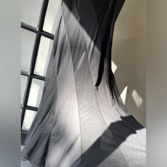 90’s Fredricks of Hollywood Black Spiral Mesh Lingerie Dress - Picture 2 of 4